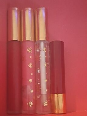 Gucci Lip Trio in Deep Red, Pink and Clear with Gold Trim